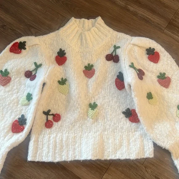 SEA
Reese Crochet Applique Fruit Sweater - Picture 3 of 8